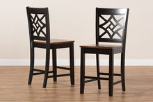 Load image into Gallery viewer, Baxton Studio Nicolette Modern and Contemporary Two-Tone Dark Brown and Walnut Brown Finished Wood 2-Piece Counter Stool Set
