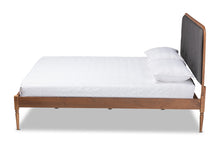 Load image into Gallery viewer, Baxton Studio Diantha Classic and Traditional Dark Grey Fabric Upholstered and Walnut Brown Finished Wood King Size Platform Bed
