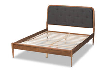Load image into Gallery viewer, Baxton Studio Diantha Classic and Traditional Dark Grey Fabric Upholstered and Walnut Brown Finished Wood King Size Platform Bed
