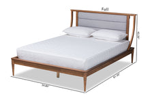 Load image into Gallery viewer, Baxton Studio Regis Modern and Contemporary Transitional Light Grey Fabric Upholstered and Walnut Brown Finished Wood King Size Platform Bed
