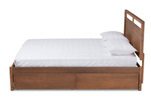Load image into Gallery viewer, Baxton Studio Saffron Modern and Contemporary Walnut Brown Finished Wood Queen Size 4-Drawer Platform Storage Bed
