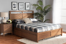 Load image into Gallery viewer, Baxton Studio Saffron Modern and Contemporary Walnut Brown Finished Wood Queen Size 4-Drawer Platform Storage Bed
