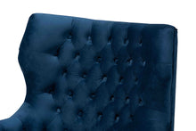 Load image into Gallery viewer, Baxton Studio Nelson Modern Luxe and Glam Navy Blue Velvet Fabric Upholstered and Gold Finished Metal Armchair
