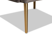 Load image into Gallery viewer, Baxton Studio Nelson Modern Luxe and Glam Grey Velvet Fabric Upholstered and Gold Finished Metal Armchair

