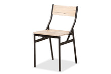 Load image into Gallery viewer, Baxton Studio Carmen Modern and Contemporary Oak Brown Finished Wood and Dark Brown Metal 5-Piece Dining Set
