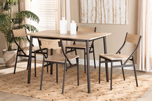 Load image into Gallery viewer, Baxton Studio Carmen Modern and Contemporary Oak Brown Finished Wood and Dark Brown Metal 5-Piece Dining Set

