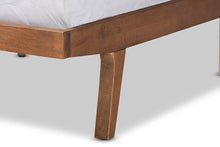 Load image into Gallery viewer, Baxton Studio Jarlan Modern and Contemporary Transitional Grey Fabric Upholstered and Walnut Brown Finished Wood King Size Platform Bed
