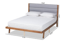 Load image into Gallery viewer, Baxton Studio Jarlan Modern and Contemporary Transitional Grey Fabric Upholstered and Walnut Brown Finished Wood Queen Size Platform Bed
