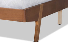 Load image into Gallery viewer, Baxton Studio Senna Mid-Century Modern Grey Fabric Upholstered and Walnut Brown Finished Wood King Size Platform Bed
