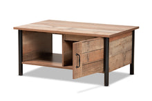 Load image into Gallery viewer, Baxton Studio Vaughan Modern and Contemporary Two-Tone Rustic Oak Brown and Black Finished Wood Coffee Table
