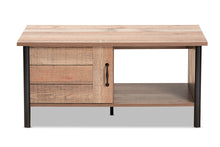 Load image into Gallery viewer, Baxton Studio Vaughan Modern and Contemporary Two-Tone Rustic Oak Brown and Black Finished Wood Coffee Table
