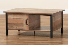 Load image into Gallery viewer, Baxton Studio Vaughan Modern and Contemporary Two-Tone Rustic Oak Brown and Black Finished Wood Coffee Table
