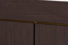 Load image into Gallery viewer, Baxton Studio Walker Modern and Contemporary Dark Brown and Gold Finished Wood Shoe Cabinet with Faux Marble Top
