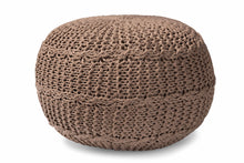 Load image into Gallery viewer, Baxton Studio Palmas Modern and Contemporary Bohemian Taupe Handwoven Pet Yarn Pouf Ottoman
