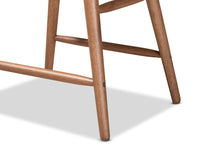 Load image into Gallery viewer, Baxton Studio Sagira Modern and Contemporary Transitional Navy Blue Velvet Fabric Upholstered and Walnut Brown Finished Wood 2-Piece Counter Stool Set
