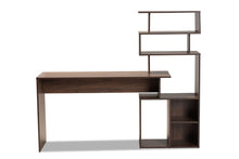 Load image into Gallery viewer, Baxton Studio Foster Modern and Contemporary Walnut Brown Finished Wood Storage Desk with Shelves
