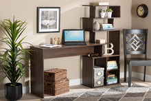 Load image into Gallery viewer, Baxton Studio Foster Modern and Contemporary Walnut Brown Finished Wood Storage Desk with Shelves
