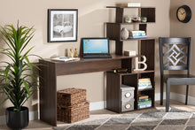 Load image into Gallery viewer, Baxton Studio Foster Modern and Contemporary Walnut Brown Finished Wood Storage Desk with Shelves
