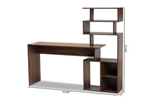 Load image into Gallery viewer, Baxton Studio Foster Modern and Contemporary Walnut Brown Finished Wood Storage Desk with Shelves
