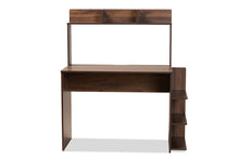 Load image into Gallery viewer, Baxton Studio Garnet Modern and Contemporary Walnut Brown Finished Wood Desk with Shelves
