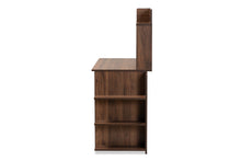 Load image into Gallery viewer, Baxton Studio Garnet Modern and Contemporary Walnut Brown Finished Wood Desk with Shelves
