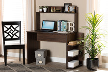 Load image into Gallery viewer, Baxton Studio Garnet Modern and Contemporary Walnut Brown Finished Wood Desk with Shelves
