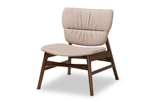 Load image into Gallery viewer, Baxton Studio Benito Mid-Century Modern Transitional Beige Fabric Upholstered and Walnut Brown Finished Wood Accent Chair
