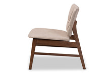 Load image into Gallery viewer, Baxton Studio Benito Mid-Century Modern Transitional Beige Fabric Upholstered and Walnut Brown Finished Wood Accent Chair
