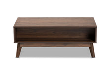 Load image into Gallery viewer, Baxton Studio Hartman Mid-Century Modern Walnut Brown Finished Wood Coffee Table
