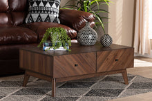 Load image into Gallery viewer, Baxton Studio Hartman Mid-Century Modern Walnut Brown Finished Wood Coffee Table
