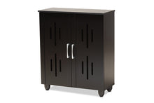 Load image into Gallery viewer, Baxton Studio Renley Modern and Contemporary Espresso Brown Finished Wood 2-Door Shoe Storage Cabinet
