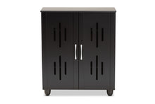 Load image into Gallery viewer, Baxton Studio Renley Modern and Contemporary Espresso Brown Finished Wood 2-Door Shoe Storage Cabinet
