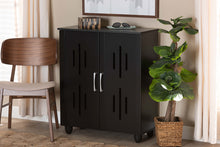 Load image into Gallery viewer, Baxton Studio Renley Modern and Contemporary Espresso Brown Finished Wood 2-Door Shoe Storage Cabinet

