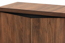 Load image into Gallery viewer, Baxton Studio Talon Modern and Contemporary Two-Tone Walnut Brown and Dark Grey Finished Wood 2-Door Shoe Storage Cabinet

