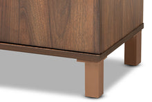 Load image into Gallery viewer, Baxton Studio Talon Modern and Contemporary Two-Tone Walnut Brown and Dark Grey Finished Wood 2-Door Shoe Storage Cabinet
