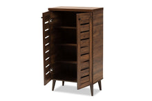 Load image into Gallery viewer, Baxton Studio Salma Modern and Contemporary Walnut Brown Finished Wood 2-Door Shoe Storage Cabinet
