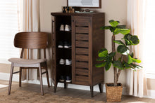 Load image into Gallery viewer, Baxton Studio Salma Modern and Contemporary Walnut Brown Finished Wood 2-Door Shoe Storage Cabinet
