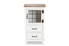 Load image into Gallery viewer, Baxton Studio Faron Classic and Traditional Farmhouse Two-Tone Distressed White and Oak Brown Finished Wood 2-Drawer Storage Cabinet
