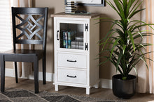 Load image into Gallery viewer, Baxton Studio Faron Classic and Traditional Farmhouse Two-Tone Distressed White and Oak Brown Finished Wood 2-Drawer Storage Cabinet
