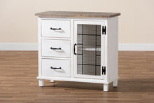 Load image into Gallery viewer, Baxton Studio Faron Classic and Traditional Farmhouse Two-Tone Distressed White and Oak Brown Finished Wood 3-Drawer Storage Cabinet
