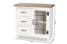 Load image into Gallery viewer, Baxton Studio Faron Classic and Traditional Farmhouse Two-Tone Distressed White and Oak Brown Finished Wood 3-Drawer Storage Cabinet
