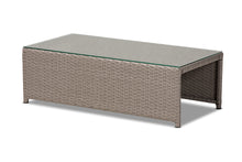 Load image into Gallery viewer, Baxton Studio Haina Modern and Contemporary Grey Fabric Upholstered and Grey Finished Synthetic Rattan 6-Piece Patio Set
