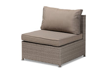 Load image into Gallery viewer, Baxton Studio Haina Modern and Contemporary Grey Fabric Upholstered and Grey Finished Synthetic Rattan 6-Piece Patio Set
