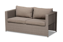 Load image into Gallery viewer, Baxton Studio Haina Modern and Contemporary Grey Fabric Upholstered and Grey Finished Synthetic Rattan 6-Piece Patio Set
