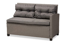 Load image into Gallery viewer, Baxton Studio Darian Modern and Contemporary Grey Fabric Upholstered and Grey Synthetic Rattan 4-Piece Patio Set
