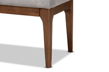 Load image into Gallery viewer, Baxton Studio Walsh Mid-Century Modern Grey Fabric Upholstered and Walnut Brown Finished Wood Dining Bench
