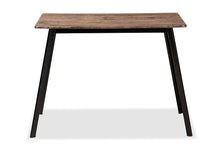 Load image into Gallery viewer, Baxton Studio Calder Mid-Century Modern Walnut Brown Finished Wood and Black Metal Dining Table
