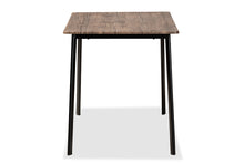 Load image into Gallery viewer, Baxton Studio Calder Mid-Century Modern Walnut Brown Finished Wood and Black Metal Dining Table
