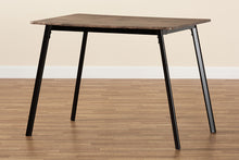 Load image into Gallery viewer, Baxton Studio Calder Mid-Century Modern Walnut Brown Finished Wood and Black Metal Dining Table
