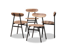 Load image into Gallery viewer, Baxton Studio Sherwood Mid-Century Modern Black Metal and Walnut Brown Finished Wood 4-Piece Dining Chair Set
